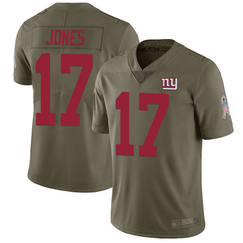Giants 17 Daniel Jones Olive Mens Stitched Football Limited 2017 Salute To Service Jersey