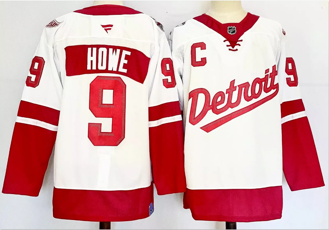 Gordie Howe Jersey #9 Detroit Red Wings 2025 Stadium Series Stitched White