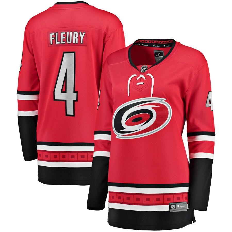 Haydn Fleury Carolina Hurricanes Fanatics Branded Womens Home Breakaway Player Jersey Red
