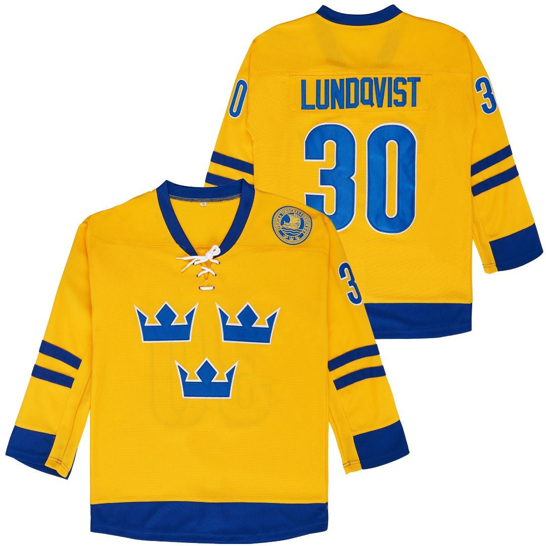 Henrik Lundquist 30 Nhl Ice Hockey Team Logo Sweden Team World Cup Jersey For Lundquist Fans