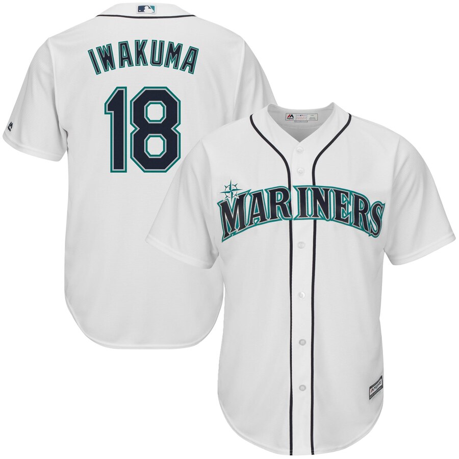 Hisashi Iwakuma Seattle Mariners Majestic Cool Base Player Jersey White