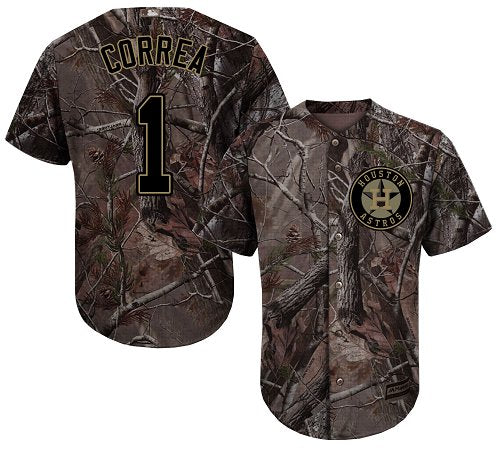 Houston Astros 1 Carlos Correa Camo Realtree Collection Cool Base Stitched Mlb Jersey
