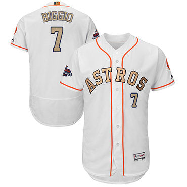 Houston Astros 7 Craig Biggio White Flexbase Authentic 2018 Gold Program Cool Base Stitched Mlb Jersey