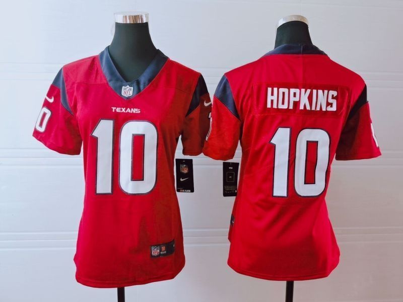 Houston Texans Deandre Hopkins 10 Nfl 2020 Red Womens Jersey