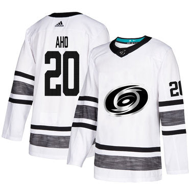 Hurricanes 20 Sebastian Aho White Authentic 2019 All star Stitched Hockey Jersey