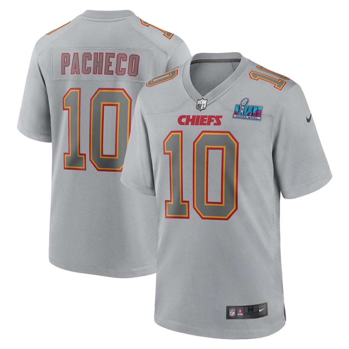 Isiah Pacheco Kansas City Chiefs Nike Super Bowl Lvii Patch Atmosphere Fashion Game Jersey Gray