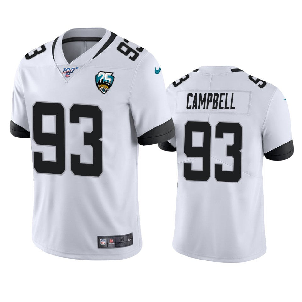 Jacksonville Jaguars Calais Campbell White 25th Anniversary Vapor Limited Jersey