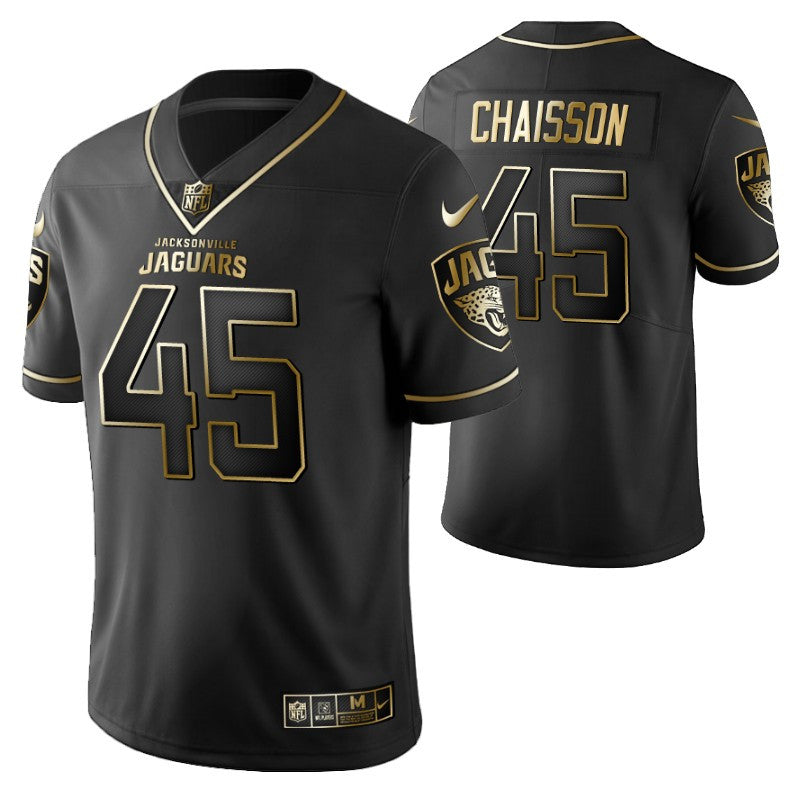 Jacksonville Jaguars Klavon Chaisson 45 2021 Nfl Golden Brandedition Black Jersey Gift For Jaguars Fans