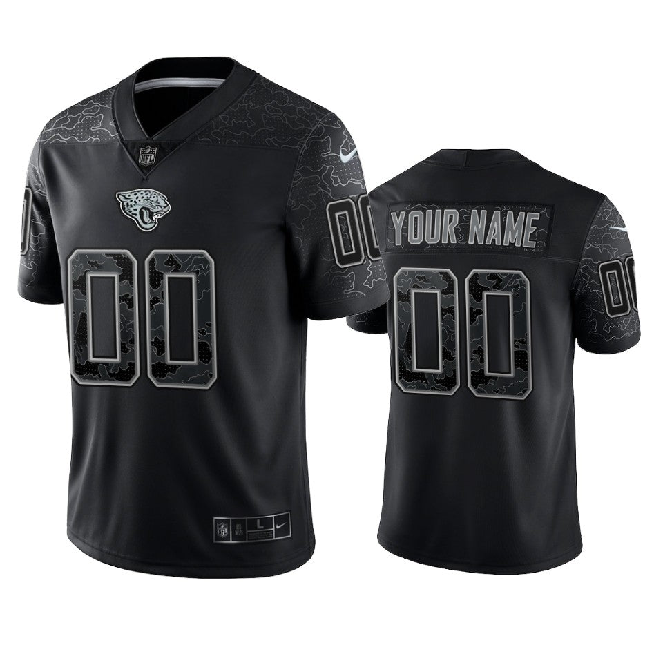 Jaguars Custom Reflective Limited Black Jersey