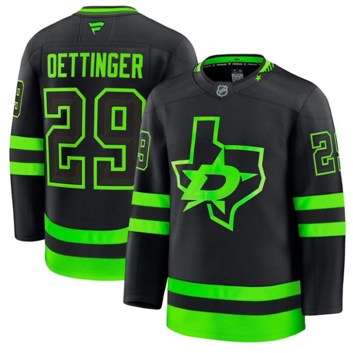 Jake Oettinger Jersey #29 Dallas Stars Premium All Stitched Black