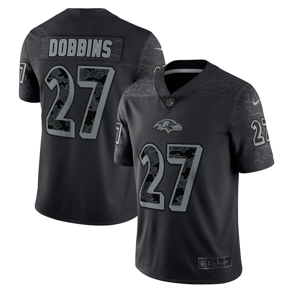 Jk Dobbins Baltimore Ravens Nike Rflctv Limited Jersey Black