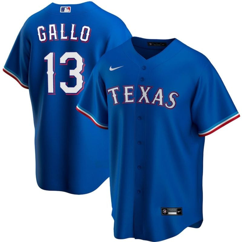 Joey Gallo 13 Texas Rangers 2020 Mlb Arrival 2020 Mlb Blue Jersey