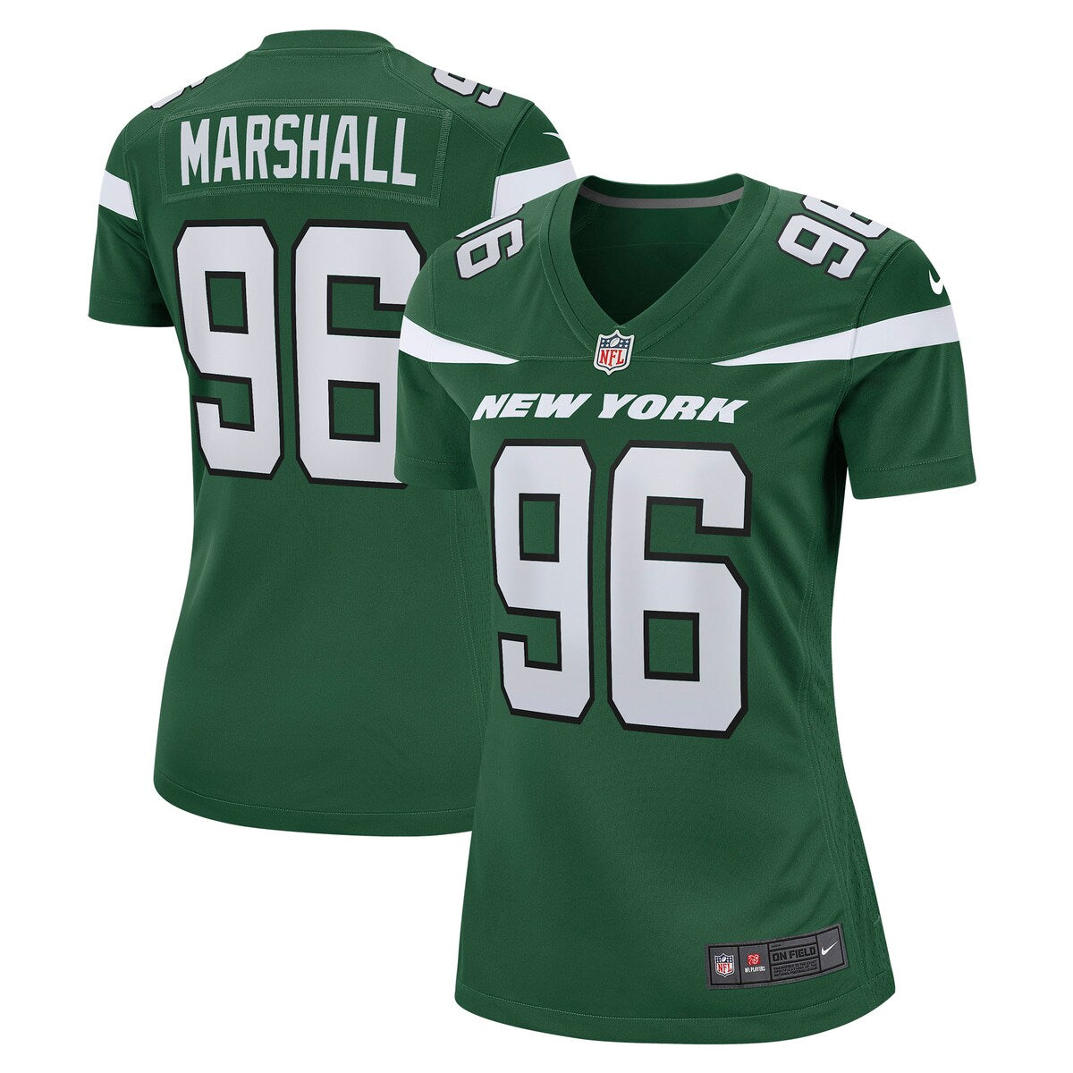 Jonathan Marshall New York Jets Nike Womens Game Jersey Gotham Green