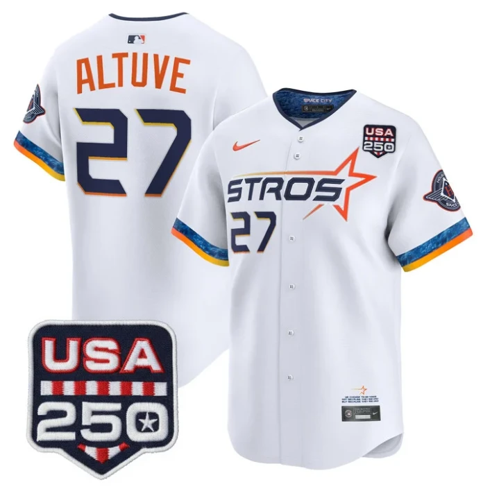 Jos Altuve Jersey #27 Houston Astros 250 USA Patch Limited Stitched