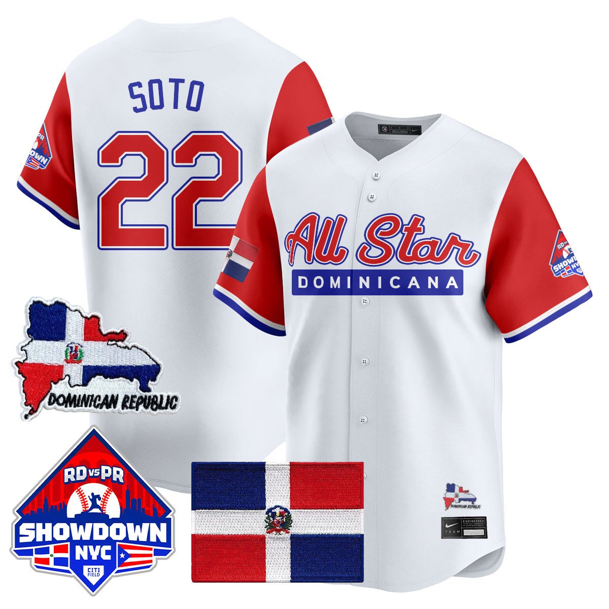 Juan Soto Jersey #22 Dominican Republic Baseball All-Star 2025 Red Sleeves
