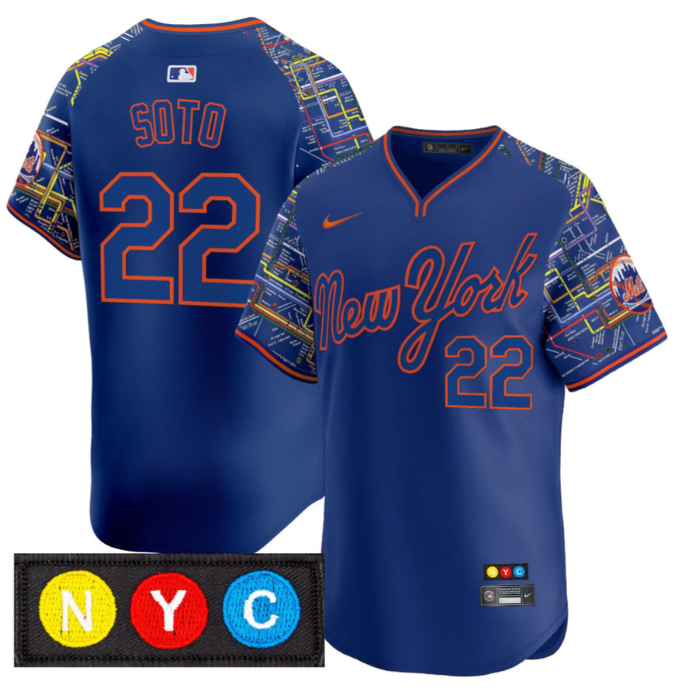 Juan Soto Jersey #22 New York Mets Subway Style Vapor Premier Limited Stitched R