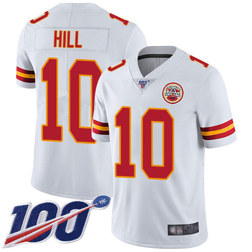 Kansas City Chiefs 10 Tyreek Hill White Mens Stitched Football 100th Season Vapor Limited Jersey