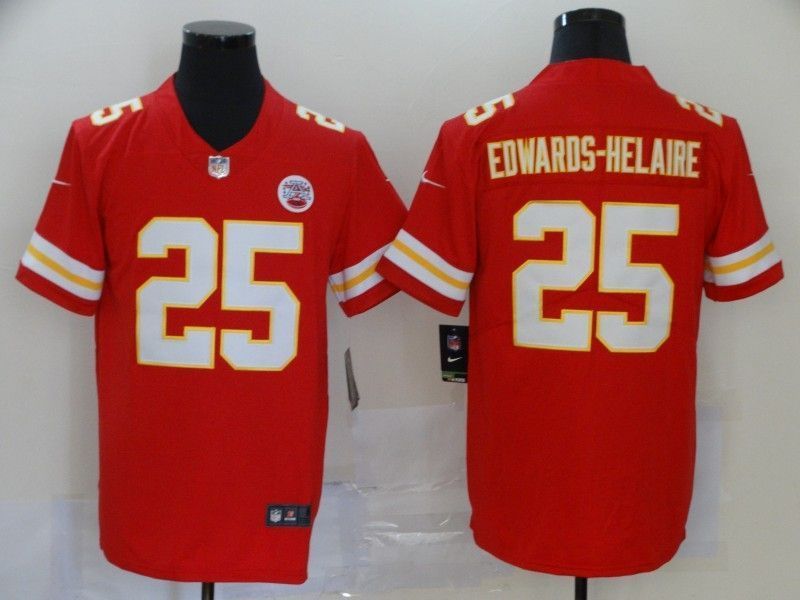 Kansas City Chiefs Clyde Brandedwards helaire 25 Nfl 2020 Red Orange Jersey