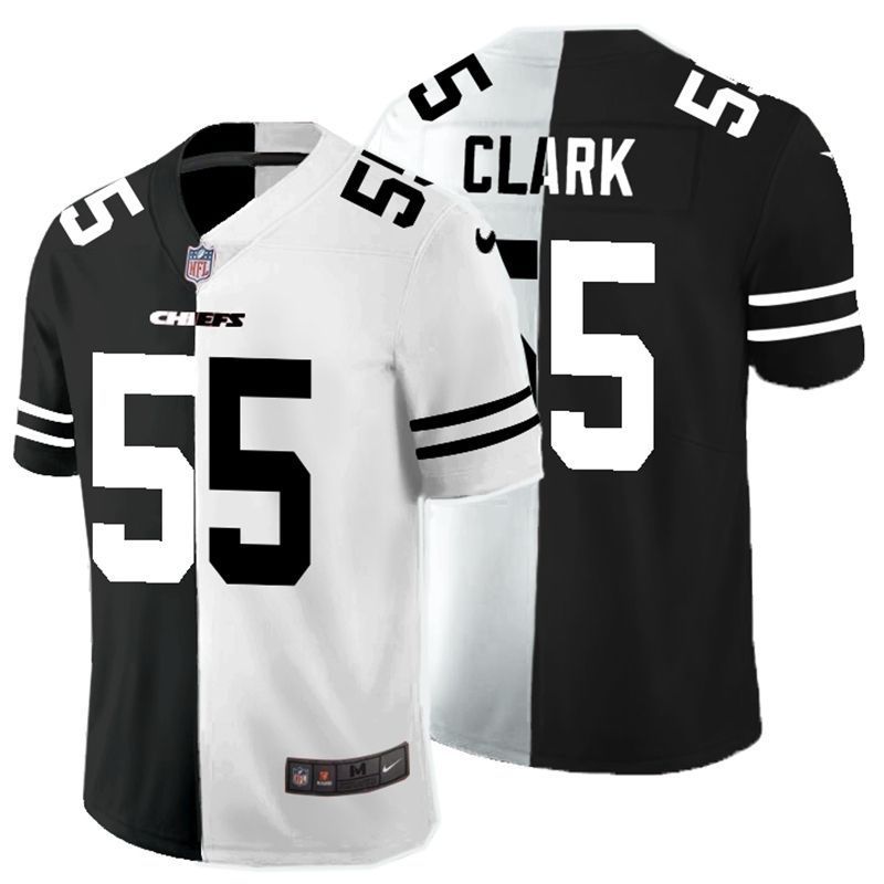 Kansas City Chiefs Frank Clark 55 Nfl 2020 Black And White Jersey