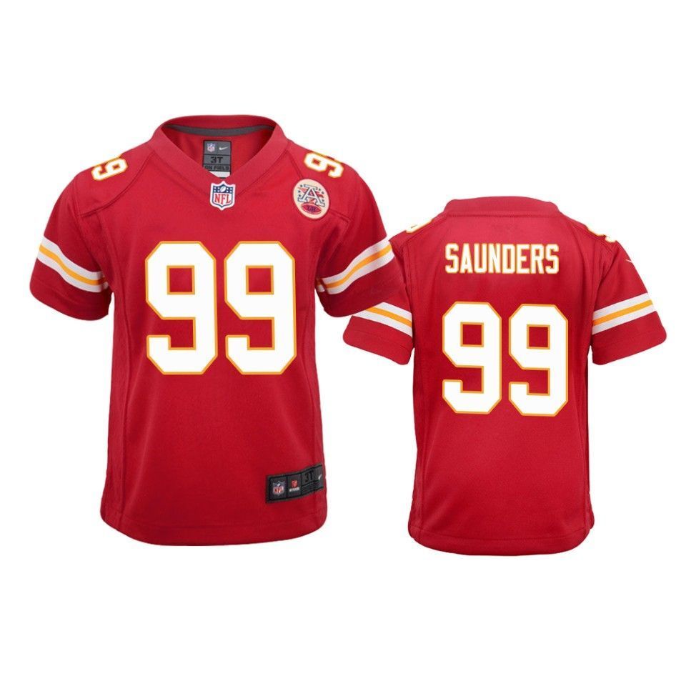 Kansas City Chiefs Khalen Saunders 2019 Nfl Draft Red Game Youth Jersey