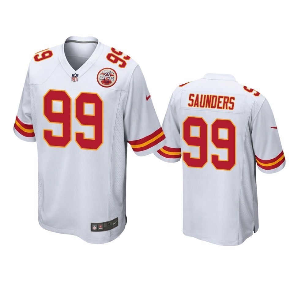 Kansas City Chiefs Khalen Saunders 2019 Nfl Draft White Game Jersey
