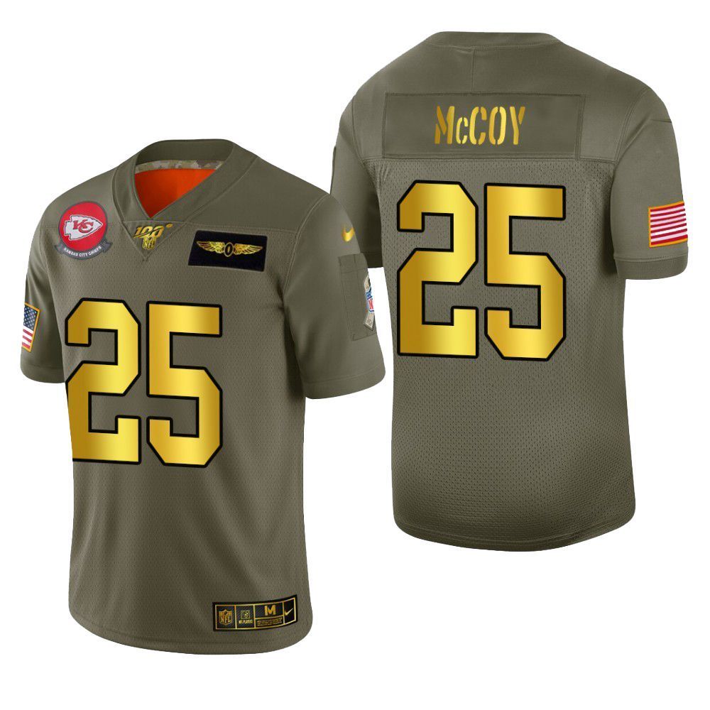 Kansas City Chiefs Lesean Mccoy 2019 Salute To Service Nfl 100 Mens Jersey Metallic