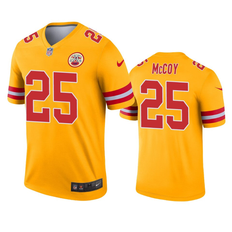 Kansas City Chiefs Lesean Mccoy Gold Inverted Legend Jersey