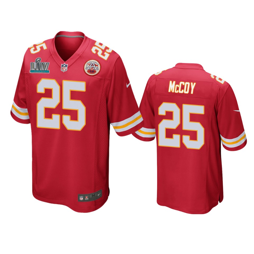 Kansas City Chiefs Lesean Mccoy Red Super Bowl Liv Game Jersey