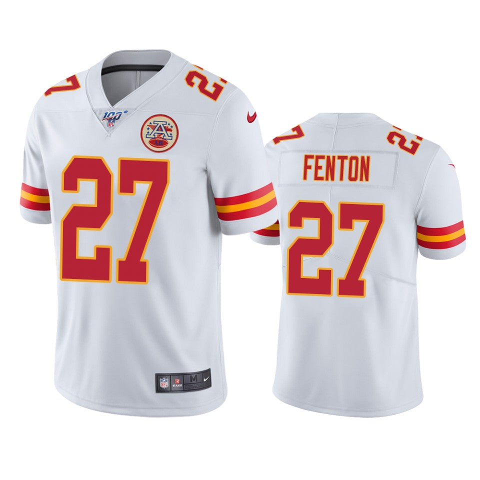 Kansas City Chiefs Rashad Fenton White 100th Season Vapor Limited Jersey