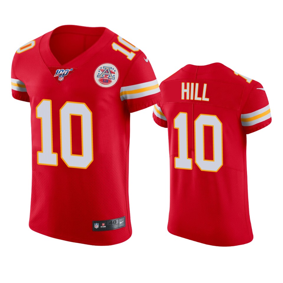 Kansas City Chiefs Tyreek Hill Red 100th Season Vapor Elite Jersey