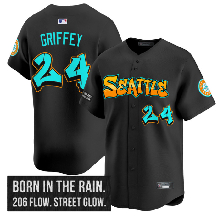 Ken Griffey Jr Jersey #24 Seattle Mariners Graffiti Emerald Drop Edition