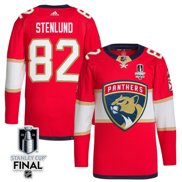 Kevin Stenlund 82 Florida Panthers 2024 STANLEY CUP Final Home Breakaway Jersey