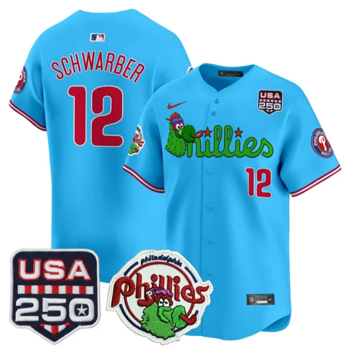 Kyle Schwarber Jersey #12 Philadelphia Phillies Phanatic 250 USA Stitched