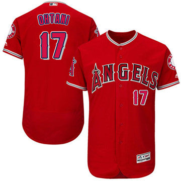 La Angels Of Anaheim 17 Shohei Ohtani Red Flexbase Authentic Collection Stitched Mlb Jersey