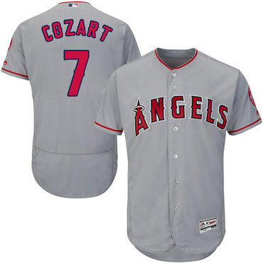 La Angels Of Anaheim 7 Zack Cozart Grey Flexbase Authentic Collection Stitched Mlb Jersey