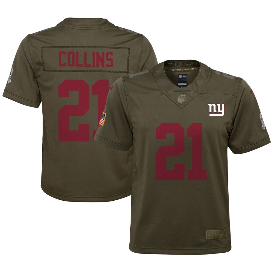 Landon Collins New York Giants Nike Youth Salute To Service Game Jersey Olive