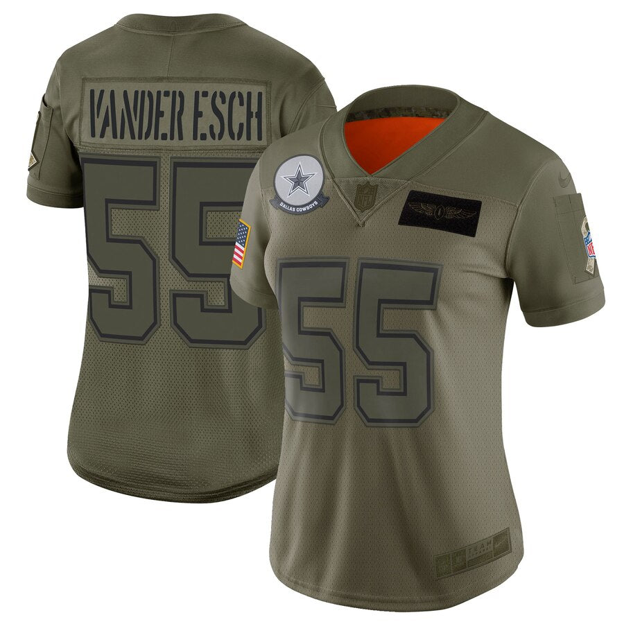 Leighton Vander Esch Dallas Cowboys Nike Womens 2019 Salute To Service Limited Jersey Olive