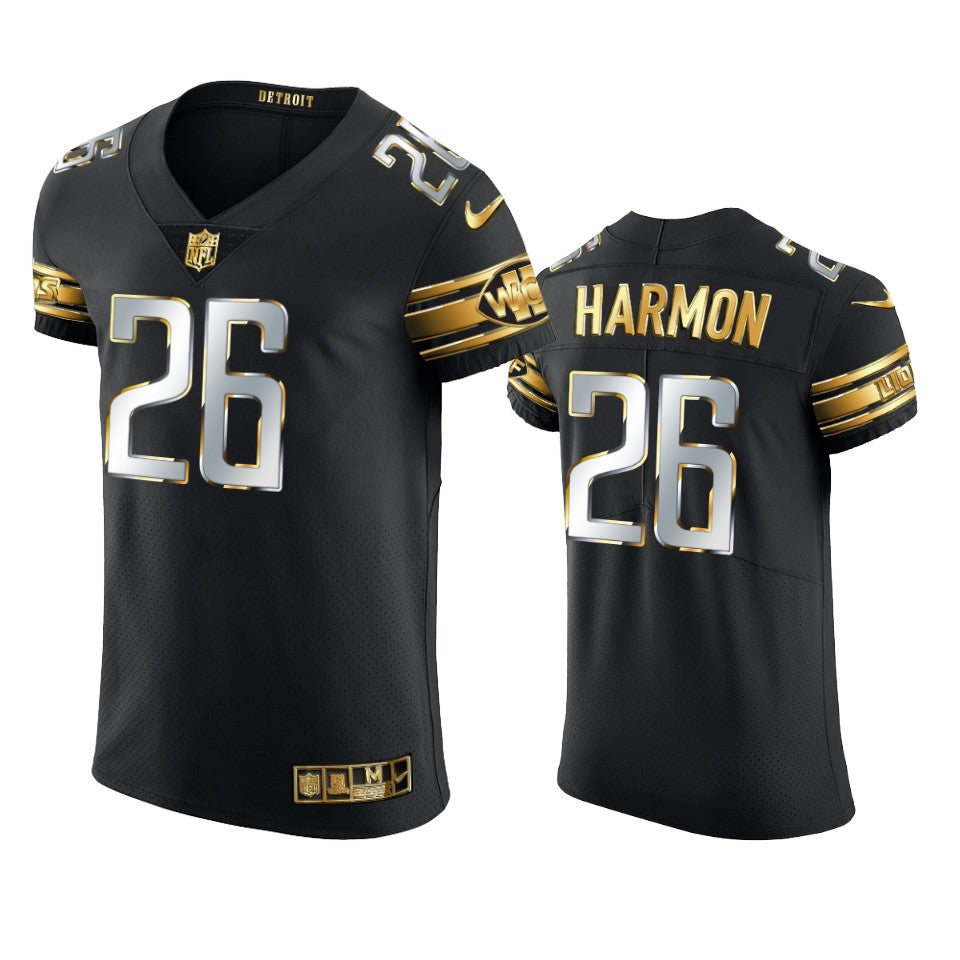 Lions Duron Harmon Golden Edition Black Elite Jersey