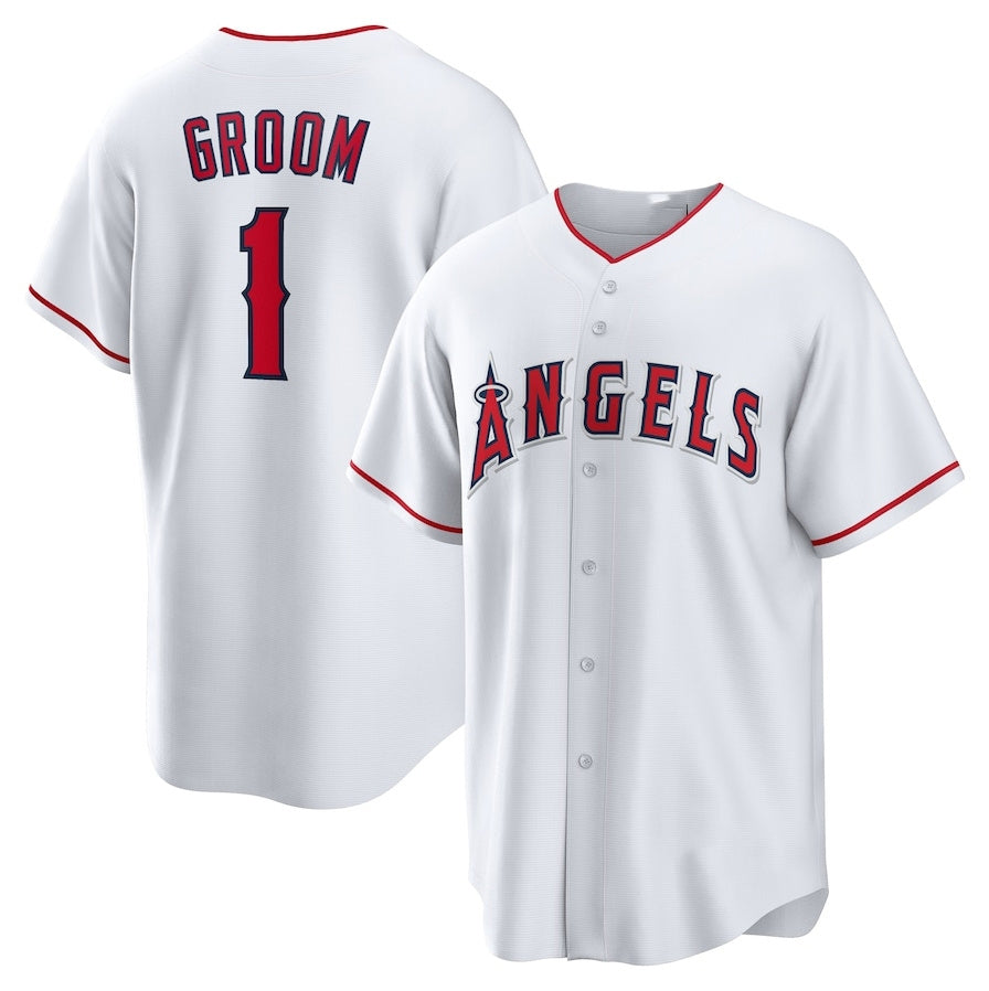 Los Angeles Angels #1 Groom Home Replica Jersey White Stitched Baseball Jersey