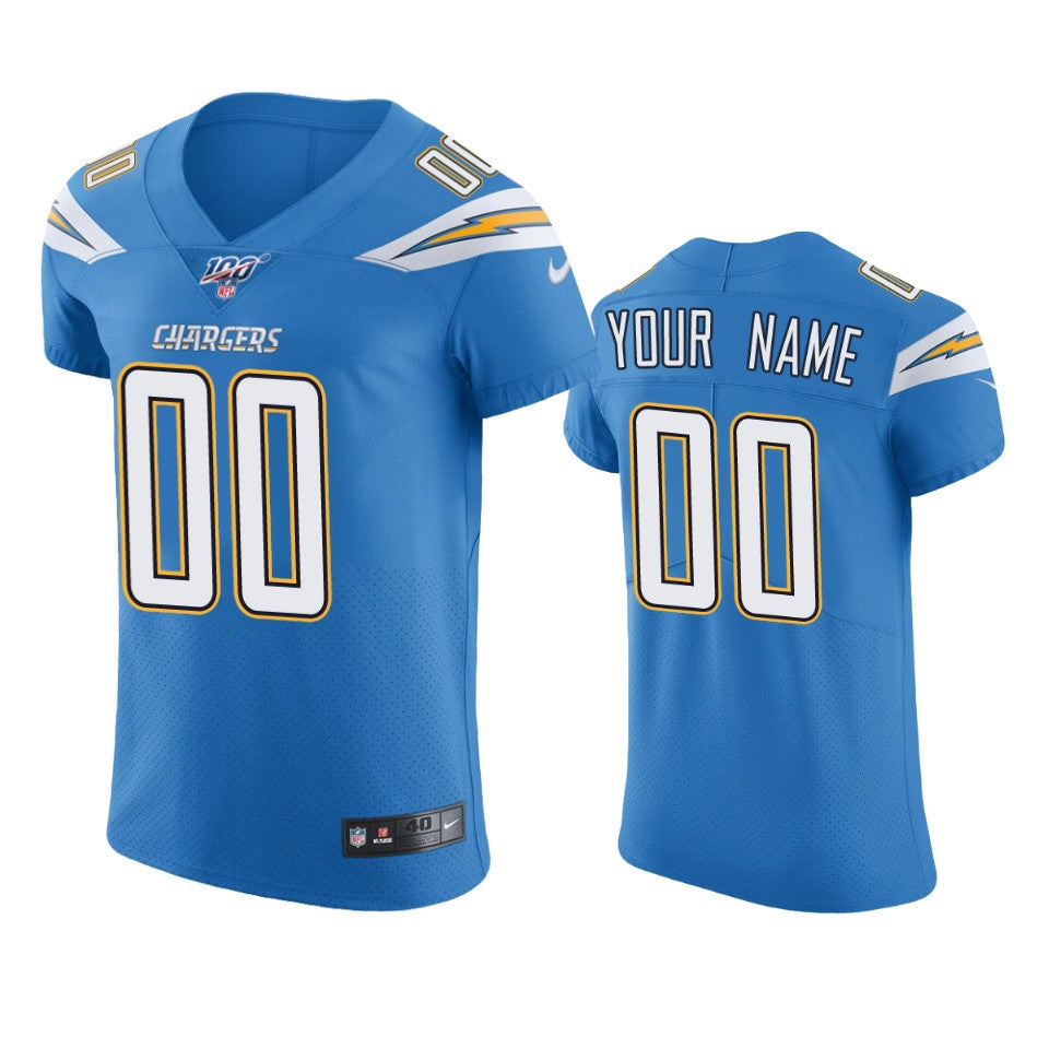 Los Angeles Chargers Custom Powder Blue 100th Season Vapor Elite Jersey