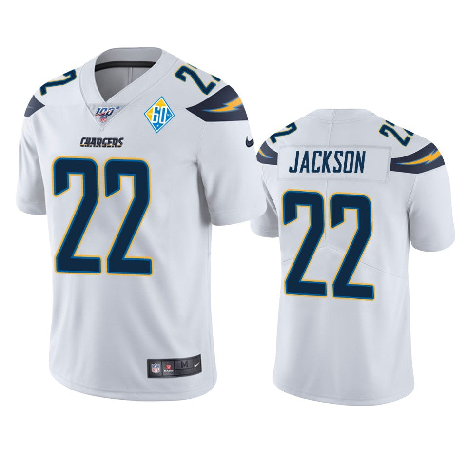Los Angeles Chargers Justin Jackson White 60th Anniversary Vapor Limited Jersey