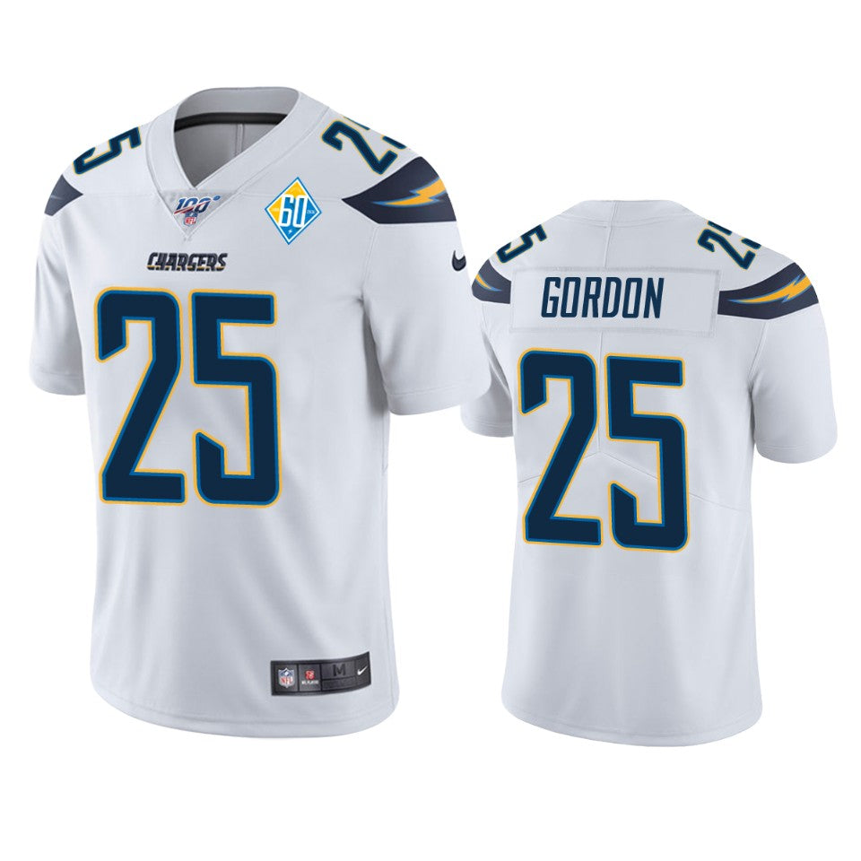 Los Angeles Chargers Melvin Gordon White 60th Anniversary Vapor Limited Jersey