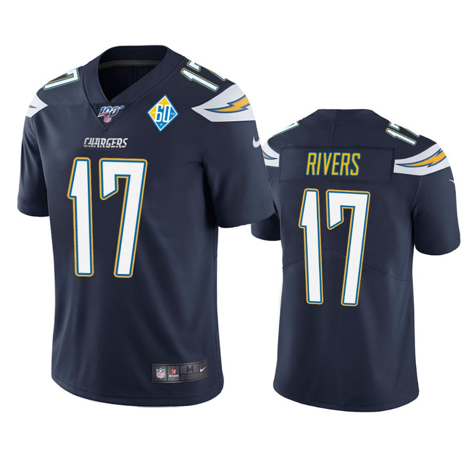 Los Angeles Chargers Philip Rivers Navy 60th Anniversary Vapor Limited Jersey