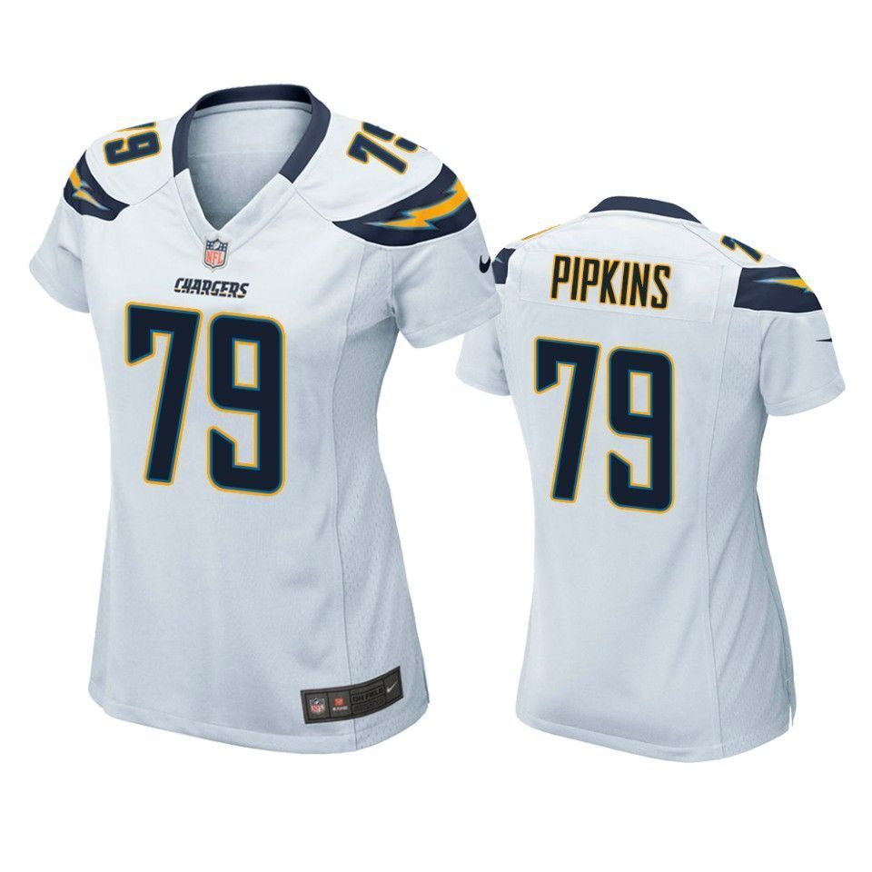Los Angeles Chargers Trey Pipkins 2019 Nfl Draft White Game Womens Jersey