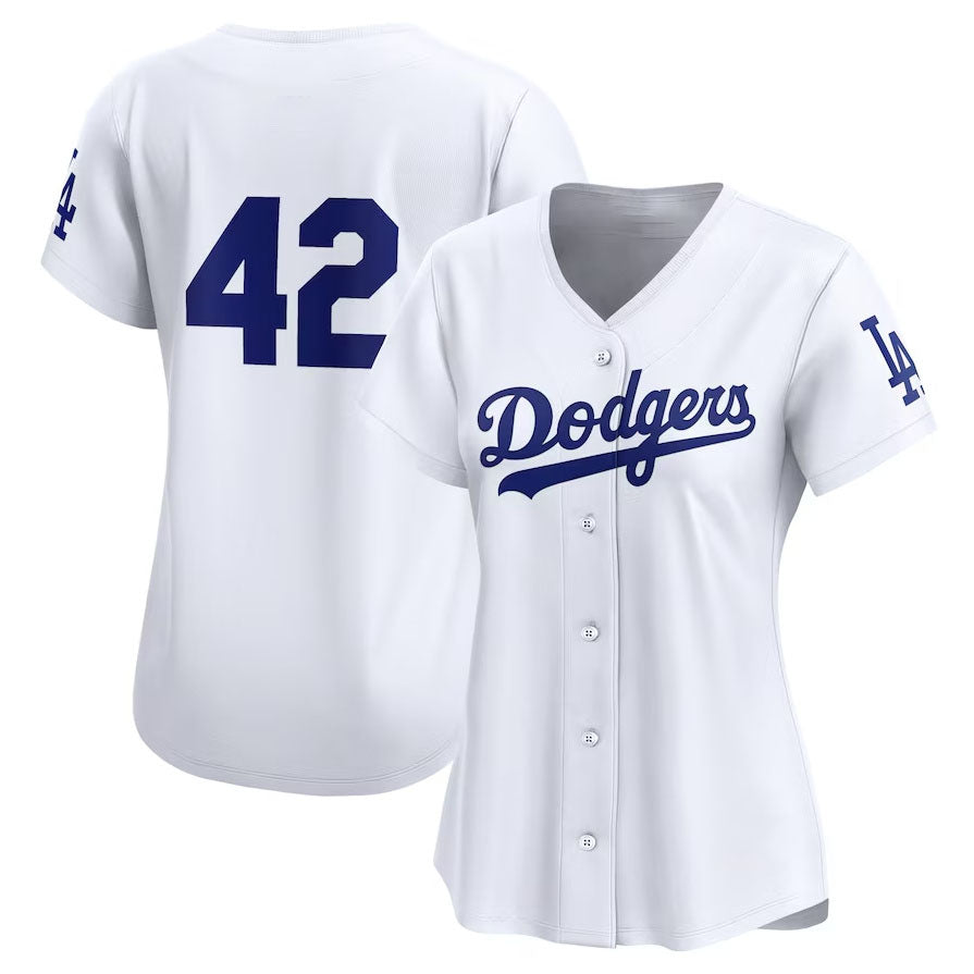 Los Angeles Dodgers 2024 #42 Jackie Robinson Day Home Limited Jersey White Stit