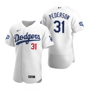 Los Angeles Dodgers 31 Joc Pederson White 2020 World Series Champions Jersey