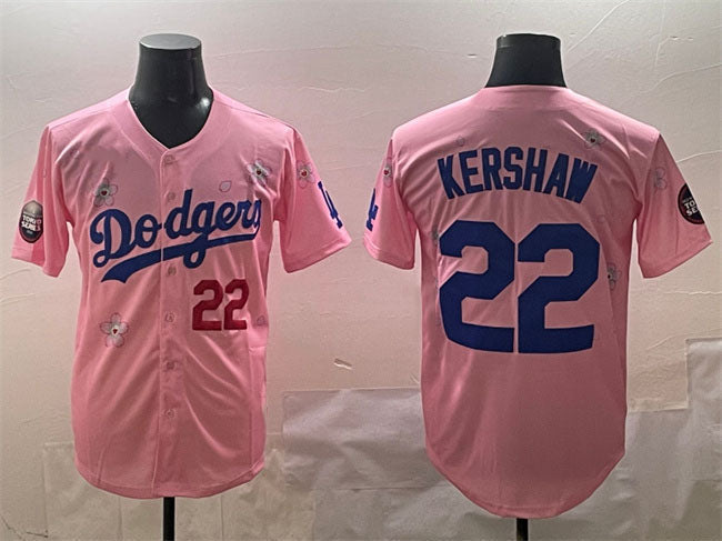 Los Angeles Dodgers #22 Clayton Kershaw Pink 2025 Tokyo Series Limited Stitched