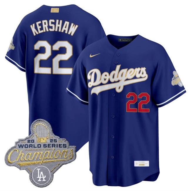 Los Angeles Dodgers #22 Clayton Kershaw Royal 2026 Gold Stitched Jersey
