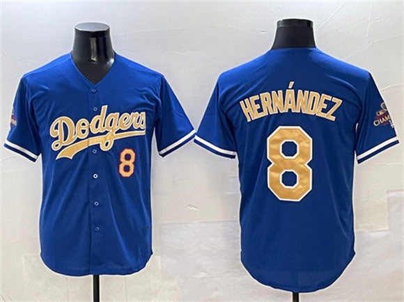 Los Angeles Dodgers #8 Enrique Hernandez Royal 2025 Gold Collection Limited Stit