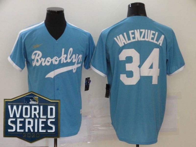 Los Angeles Dodgers Fernando Valenzuela 34 2020 Mlb Blue Jersey